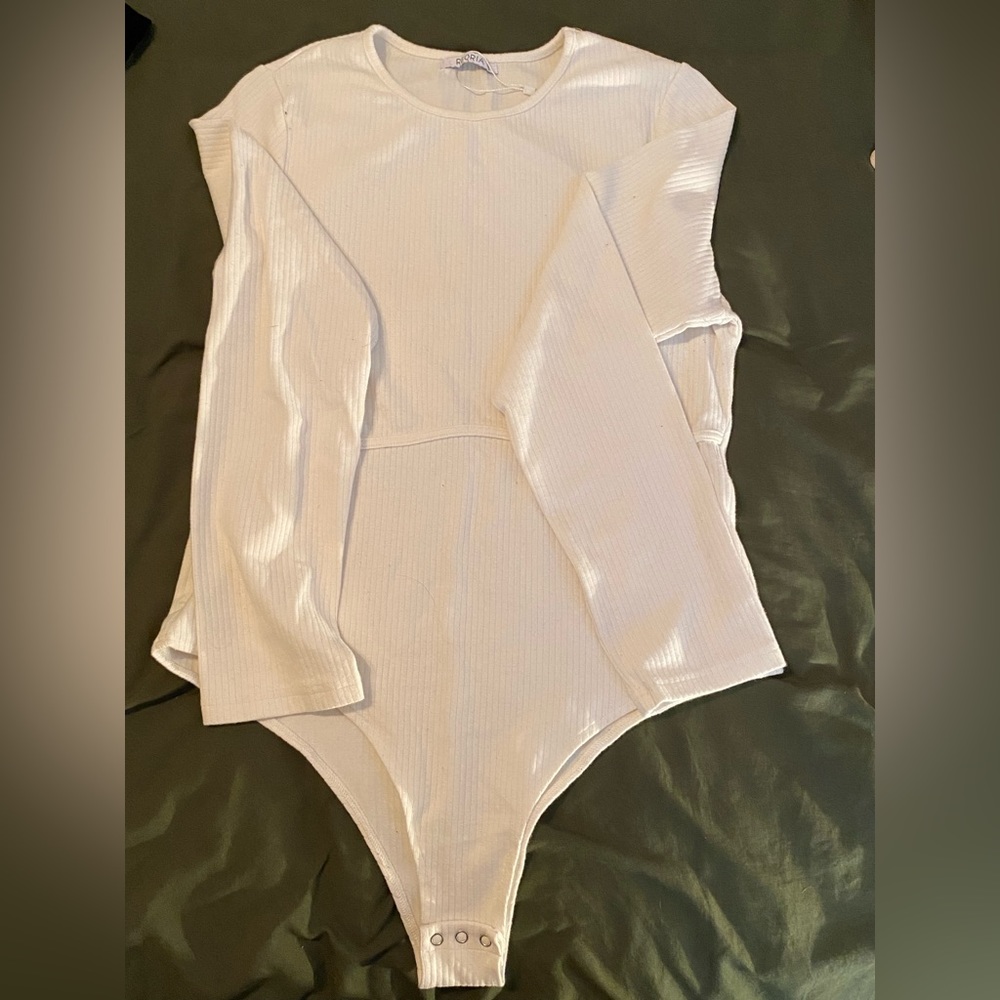 White corset detail bodysuit